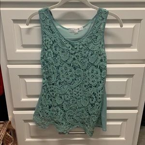 Mint lace tank